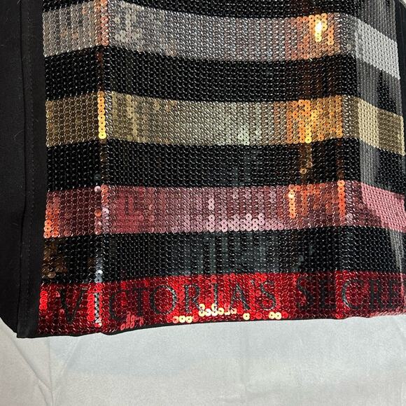 NWOT Victorias Secret Sequin Metallic & Black Tote Bag - Picture 3 of 4